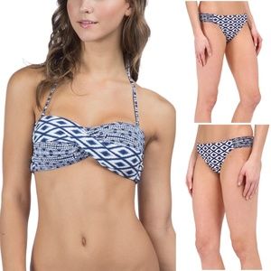 NWT Sperry Blue White Reversible Bikini Set Small